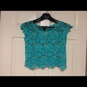 I-N-C Women’s blouse mint lace see through